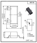 BZX84C10 10V 0.25W SOT23 (A09) - фото 5797